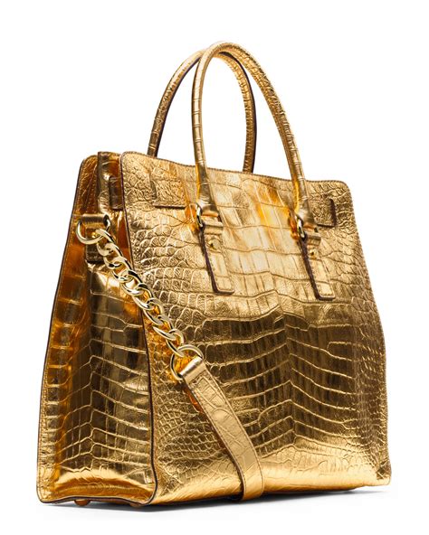 michael kors patent alligator gold chain purse|Michael Kors handbags sale.